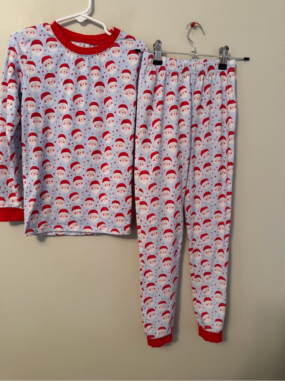 Cecil and Lou Santa Print Pajama Set